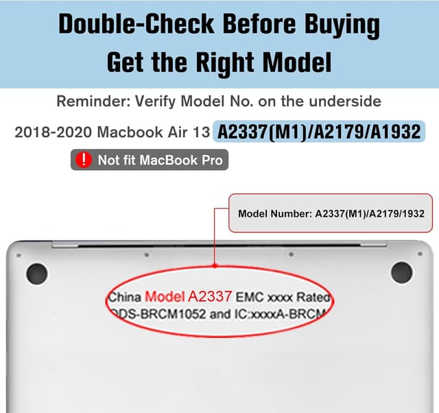 Detalle 2 de Fintie Ultradünne Hartschalen-Hülle für MacBook Air 13 (2018–2020) A2337/A2179/A1932 – transparentes Snap Case