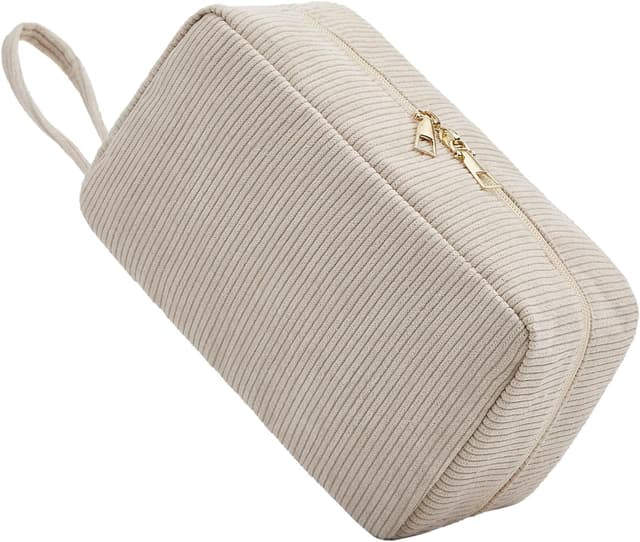 Detalle de Jiliyote Kulturtasche Damen aus Cord – Kosmetiktasche & Waschtasche für Reisen (24 x 10 x 13 cm)