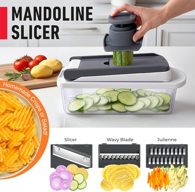 Thumbnail 5 de Mueller Pro-Series 10-in-1 Vegetable Chopper with 8 Blades 🥗