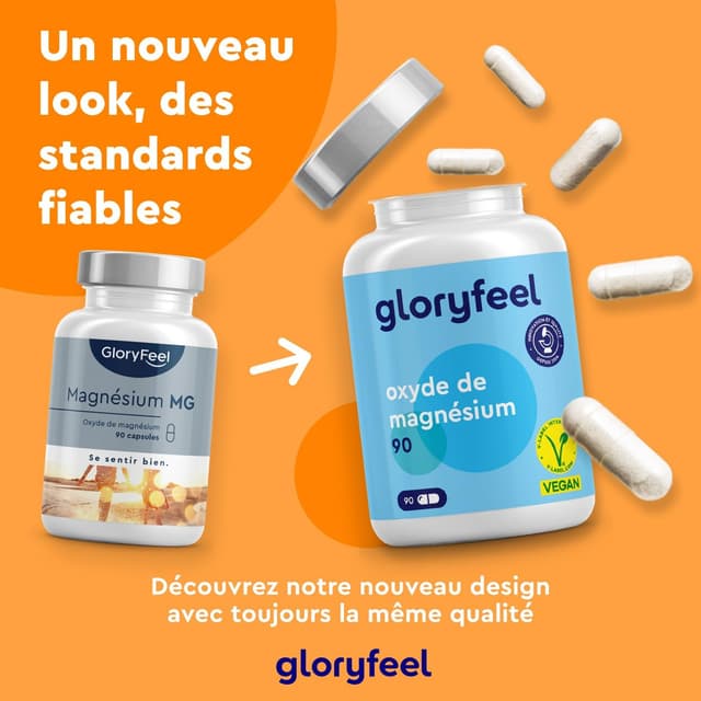 Detalle de Magnésium Marin Combat la Fatigue – Oxyde de magnésium 250 mg/jour, 90 capsules