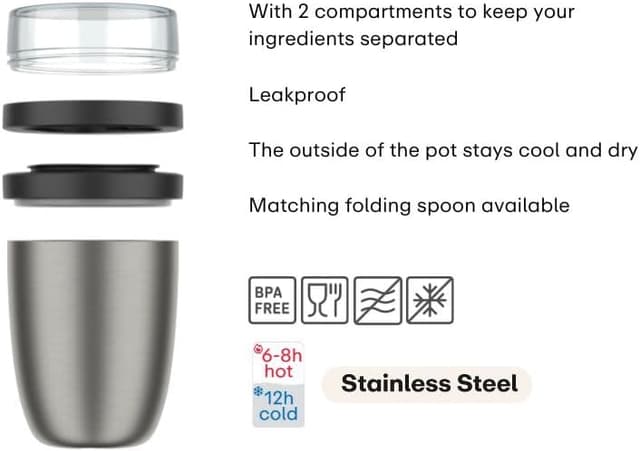 Detalle de Mepal Panier repas hermétique Ellipse 107647078700 (500 + 200 ml) Vivid Mauve