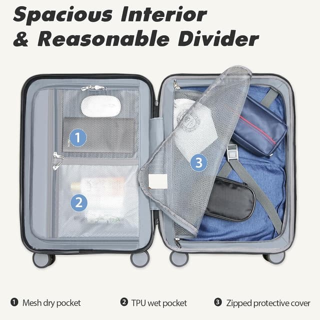 Detalle de VANKEAN 20 inch rolling laptop bag trolley suitcase with wheels (waterproof) – Yellow