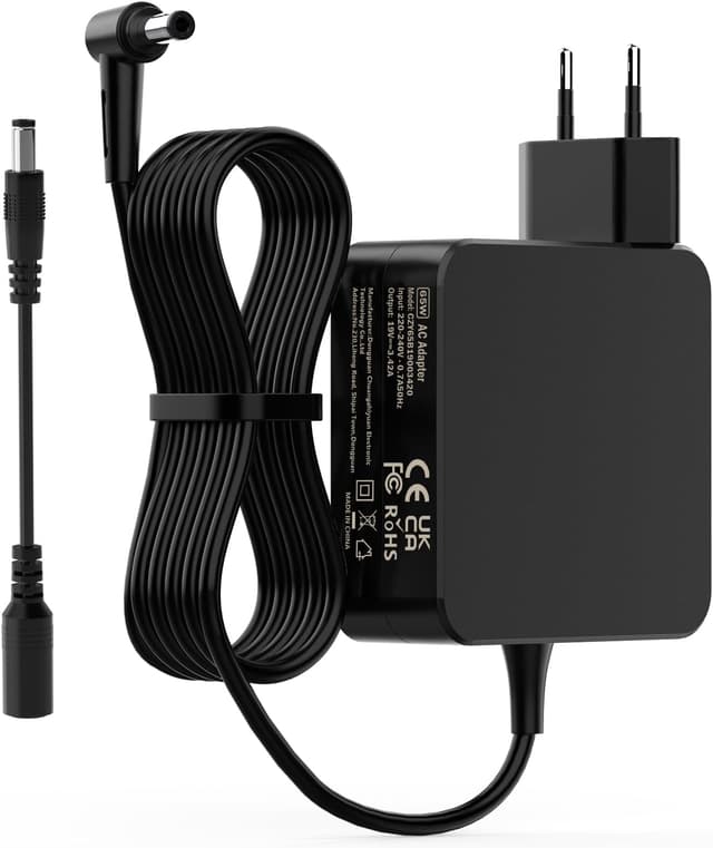 Detalle de 65W Laptop-Ladekabel für ASUS (5,5 x 2,5 mm / 4,0 x 1,35 mm) – 19V Netzteil-Adapter