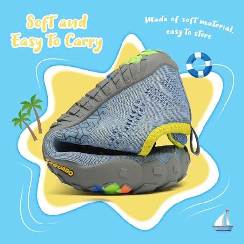 Detalle de SAGUARO zapatillas minimalistas barefoot de secado rápido para niños (turquesa) talla 30 EU