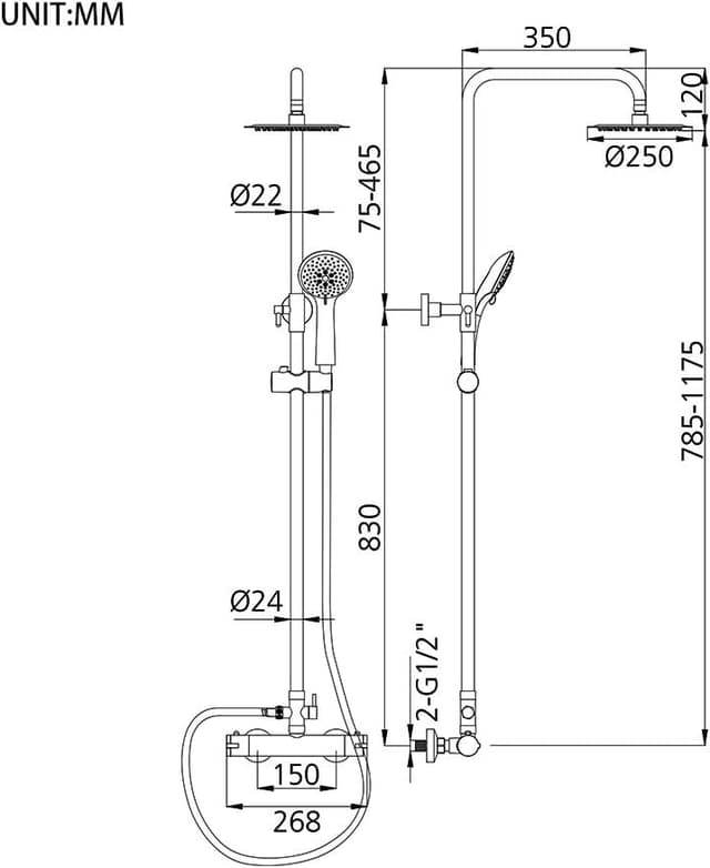 Thumbnail 6 de GRIFEMA Porto colonne de douche 25x25 cm