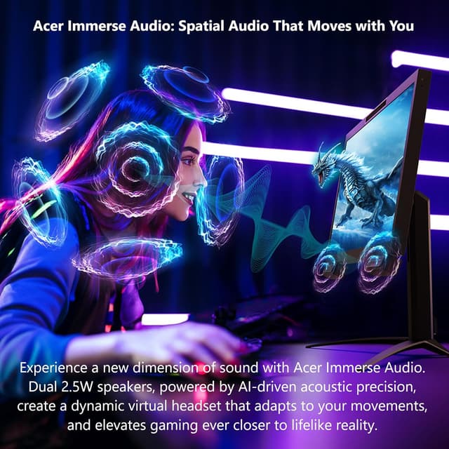 Thumbnail 6 de Acer Predator SpatialLabs View 27 PSV27-2 27" Ultra HD Stereoscopic 3D Gaming Display with Eye Tracking & 160Hz