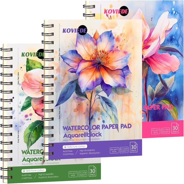 Imagen de KOVIEDE watercolor paper pad 3-pack 90 sheets en OfertitasTOP