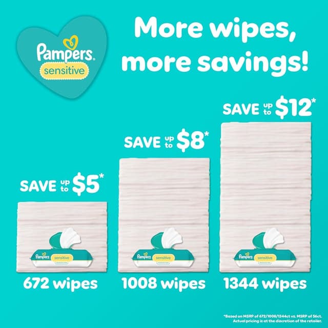 Detalle 2 de Pampers Sensitive Baby Wipes 1008 Pack