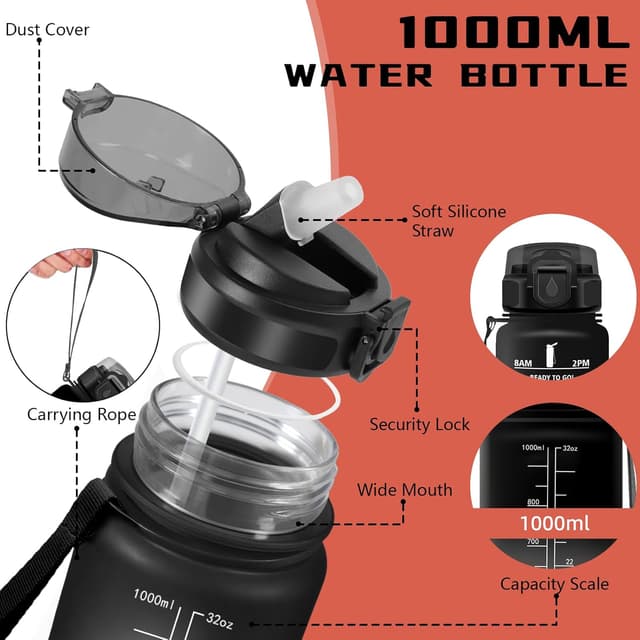 Thumbnail 2 de Grsta Trinkflasche 1l mit Strohhalm