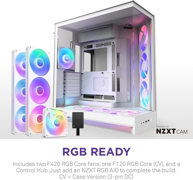 Detalle de NZXT H9 Flow RGB+ ATX case with 7 RGB fans