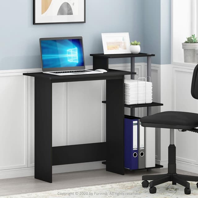 Detalle 2 de Furinno Efficient Home laptop desk (Black/Grey) – compact study & writing surface