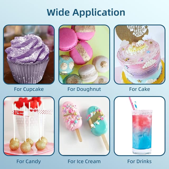 Detalle de Essbarer Glitzer in Gold (10 g) – Glitzerstaub für Torten, Süßigkeiten & Getränke