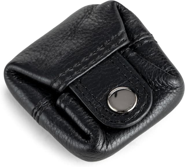 Detalle de Berliner Bags Premium Kleingeldbörse Lena M aus Vollnarbenleder (schwarz) – Mini-Portemonnaie für Münzen