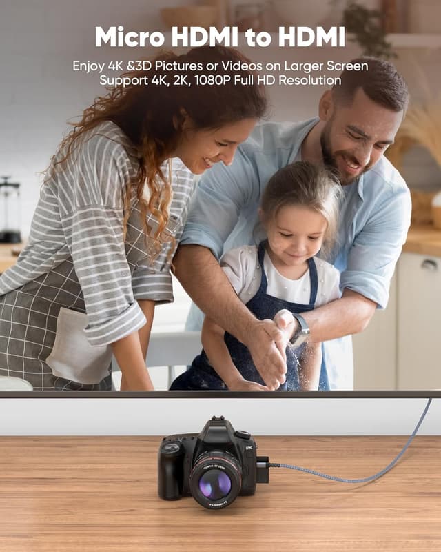 Detalle 2 de Highwings 4K Micro HDMI to HDMI Cable 10 ft