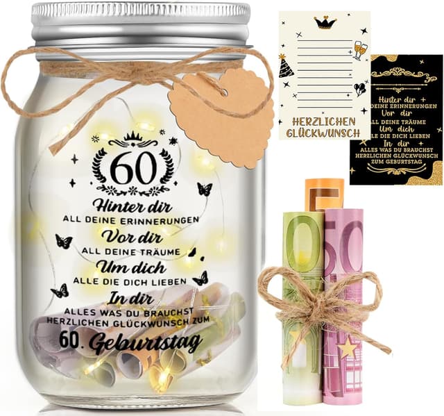 Detalle de Johiux 60 Geburtstag LED Flaschenlicht