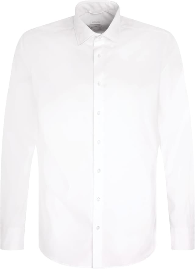 Detalle de Seidensticker Herren Men Slim Longsleeve Cotton Hemd (1er Pack) – weißes Slim-Fit Langarmhemd