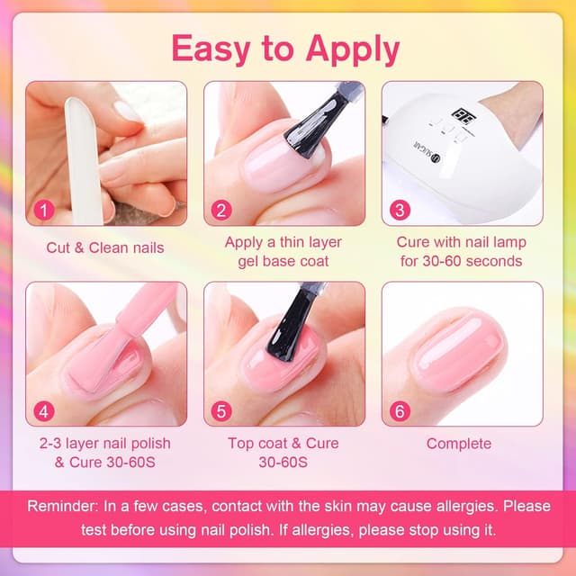 Detalle de Shining She UV Neon-Gellack-Set mit 6 Farben (Grün, Orange, Blau, Rosa, Lila) – für LED/UV und Nail Art