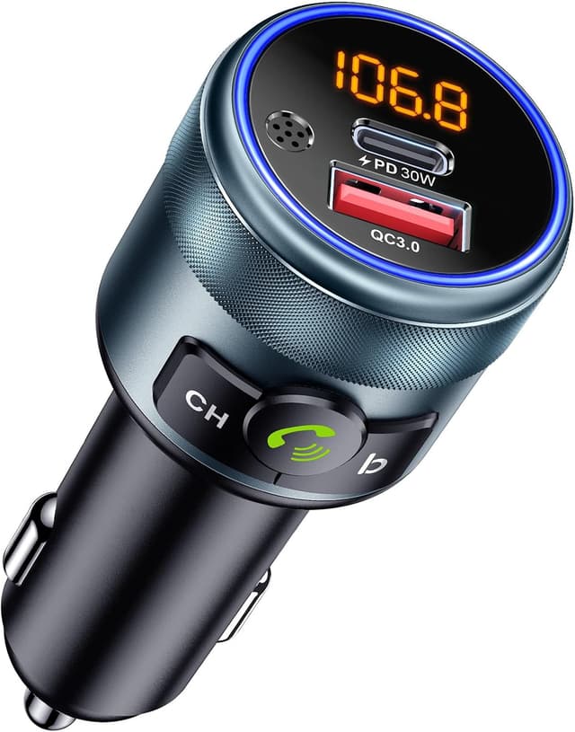 Detalle de GizmoVine Car FM Transmitter Bluetooth 5.3