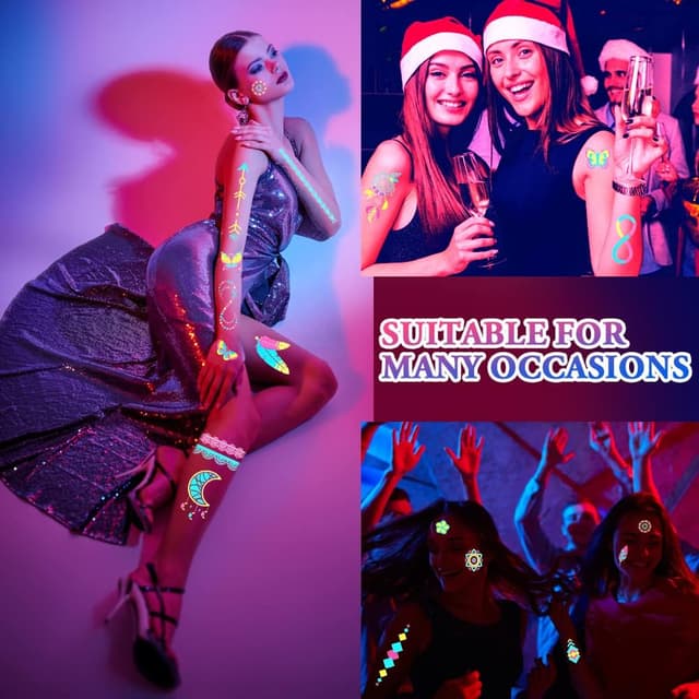 Thumbnail 4 de ACWOO Fluo Tatuaggi Temporanei 9 fogli