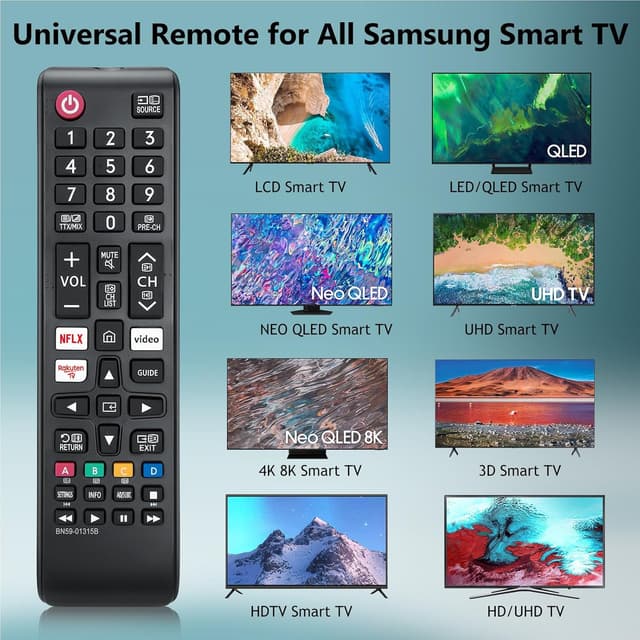 Detalle 2 de (2 Pack) Universal Samsung TV Remote Replacement (Universal for Samsung Smart TVs)