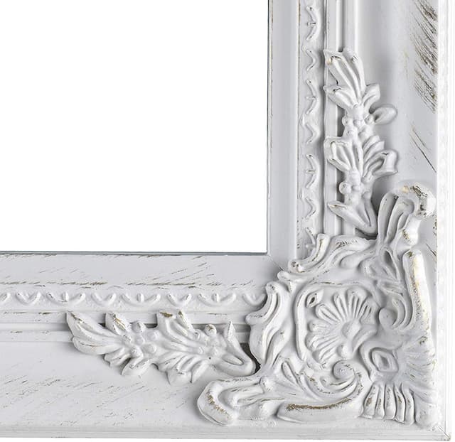 Detalle de Montemaggi specchio da terra con inclinazione regolabile in legno bianco opaco (40x4x160 cm)