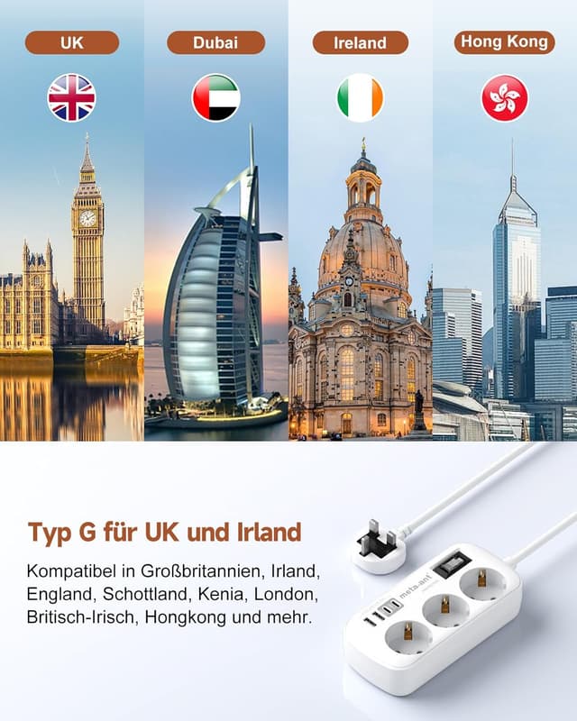 Thumbnail 1 de MetaAnt Typ G Reiseadapter 7-in-1