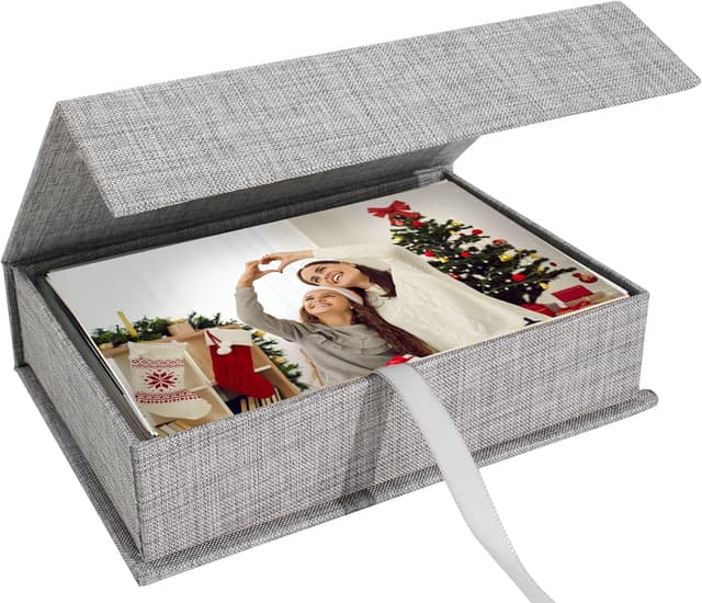 Thumbnail 6 de Hiwhy Foto Aufbewahrungsbox 13x18 cm Leinen Beige