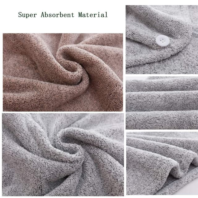 Detalle de M-bestl Haarhandtuch/Turban mit Knöpfen – Mikrofaser-Set zum schnellen Trocknen, 2er-Pack