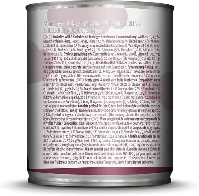 Detalle de MjAMjAM Nourriture humide premium pour chat – pack mixte II (6 x 800 g) sans céréales, supplément de viande