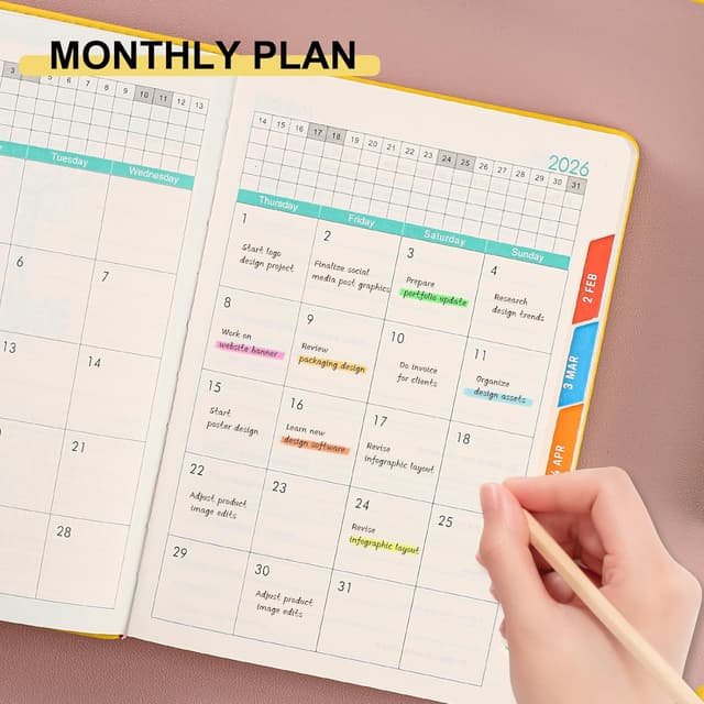 Detalle 1 de Agenda académica A5 2026 página por día 21,5x14,5 cm