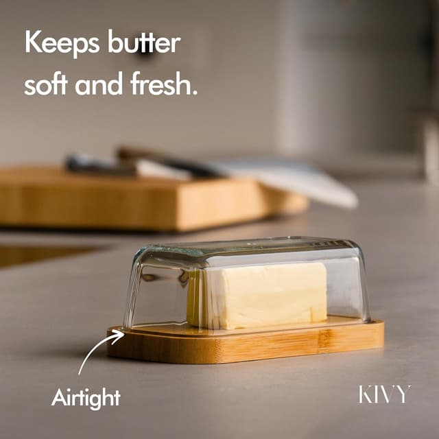 Thumbnail 1 de KIVY Glass Butter Dish with Airtight Lid