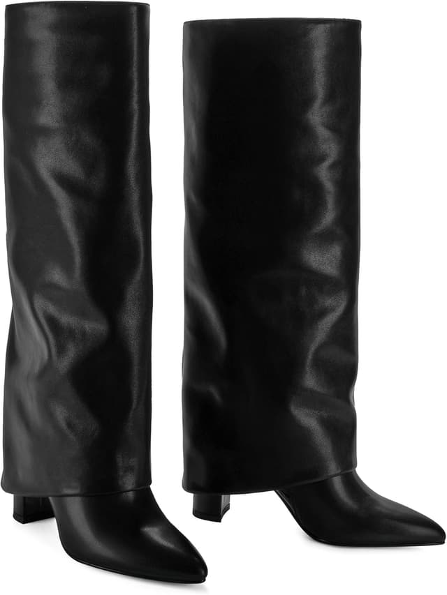 Detalle 2 de Modatope Knee High Boots Fold-Over Chunky Heel