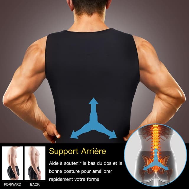 Detalle de Junlan Canottiera dimagrante uomo in neoprene con effetto sauna e cerniera anteriore