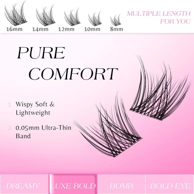 Thumbnail 3 de VEYESBEAUTY LuxeBold 8-16mm Mixed Lash Clusters