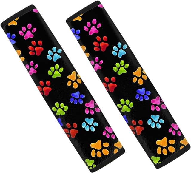 Imagen de Wanyint Colorful Paw Print Seat Belt Pads en OfertitasTOP