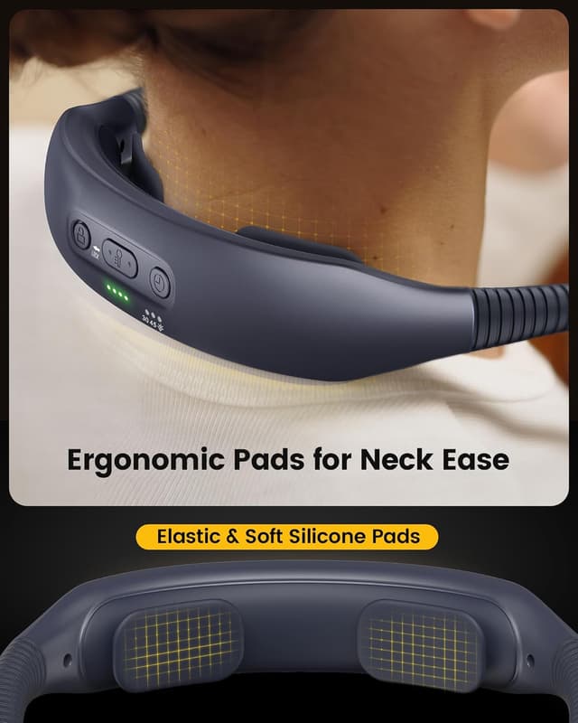 Detalle 2 de Glocusent Nacken-Leselampe fürs Bett mit Timer & Einschlafhilfe (3 Farben, 5 Helligkeitsstufen) – Marineblau