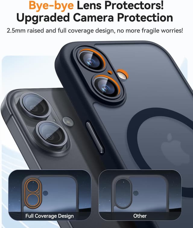 Detalle de Cover magnetica CANSHN per iPhone 17 (6,3 pollici) compatibile MagSafe con protezione completa fotocamera, nera