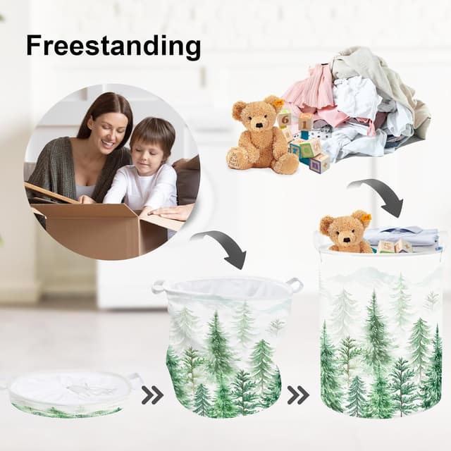 Detalle de Clastyle Tannenwald Wildtiere Wäschekorb 36x45 cm