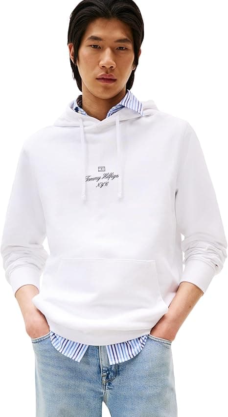 Detalle de Tommy Hilfiger Hoodie Flag Script M blanco