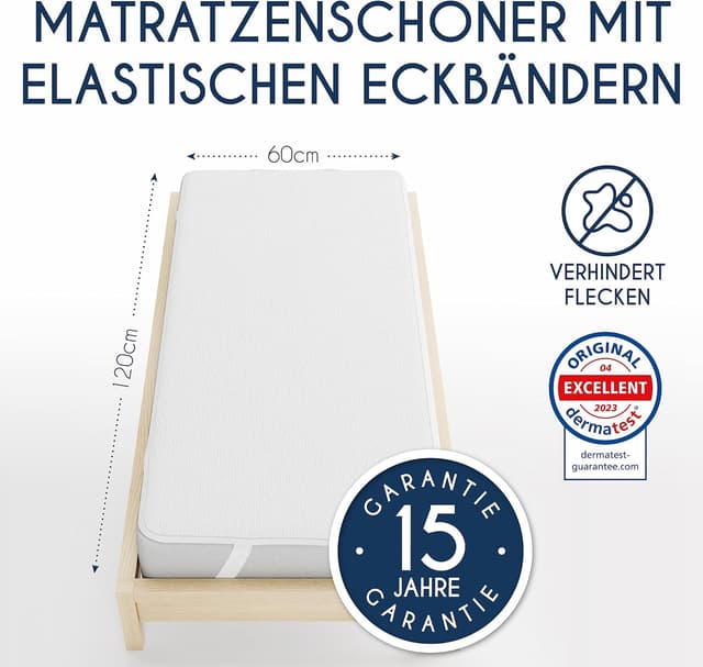 Detalle 2 de Dreamzie Matratzenschoner 70x140 Baby wasserdicht – 2er-Set, Oeko-TEX zertifiziert