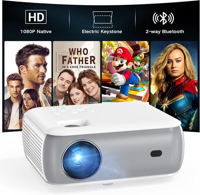 Detalle de GROVIEW Native 1080P Bluetooth Projector 400 ANSI 📽