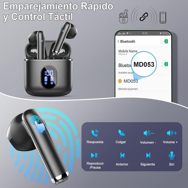 Thumbnail 6 de Bluetooth 5.4 wireless earbuds 4 ENC mic