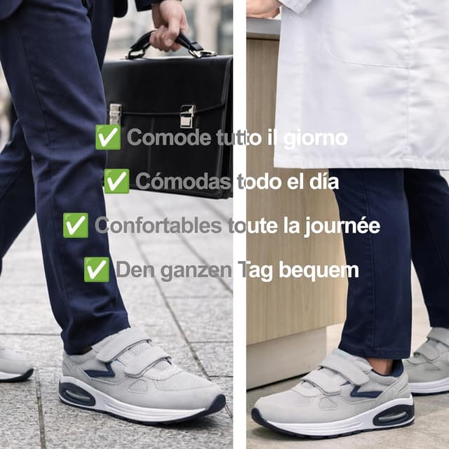 Detalle de STRAPPO SOFT : chaussures homme à scratch mesh respirant, amorti à coussin d’air et semelle antidérapante