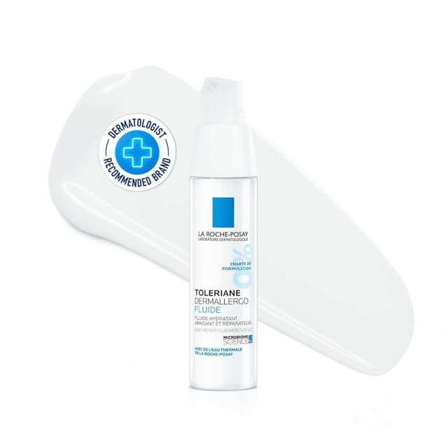 Detalle de La Roche-Posay Toleriane Dermallergo regenerierendes Gesichtsfluid für empfindliche, zu Allergien neigende Haut (40 ml)