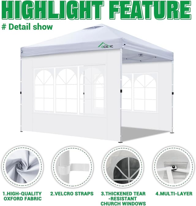 Thumbnail 2 de Acepic 2 Carpas Laterales para Cenador 3x3 m