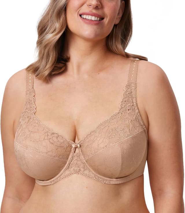 Detalle de DELIMIRA Femme Soutien-gorge grande taille minimiseur non rembourré à armatures et dentelle