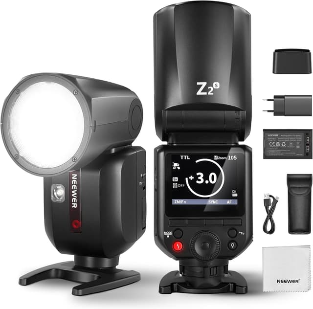 Detalle de NEEWER Z2-S Flash Speedlite TTL 2,4G per Sony con HSS 1/8000 e testa rotante 0°–330°
