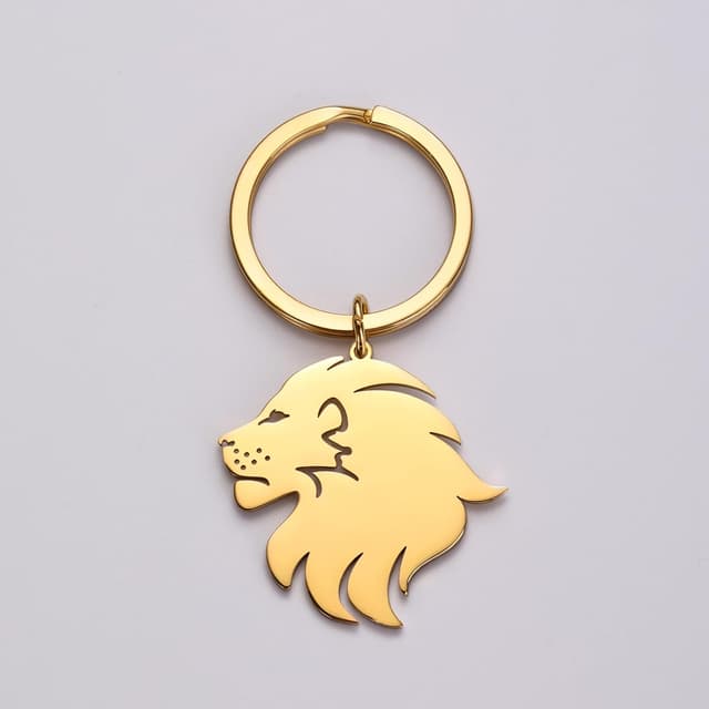 Thumbnail 6 de Dreamtimes Lion avec couronne roi porte-clés en acier inoxydable pour hommes (lion punk)