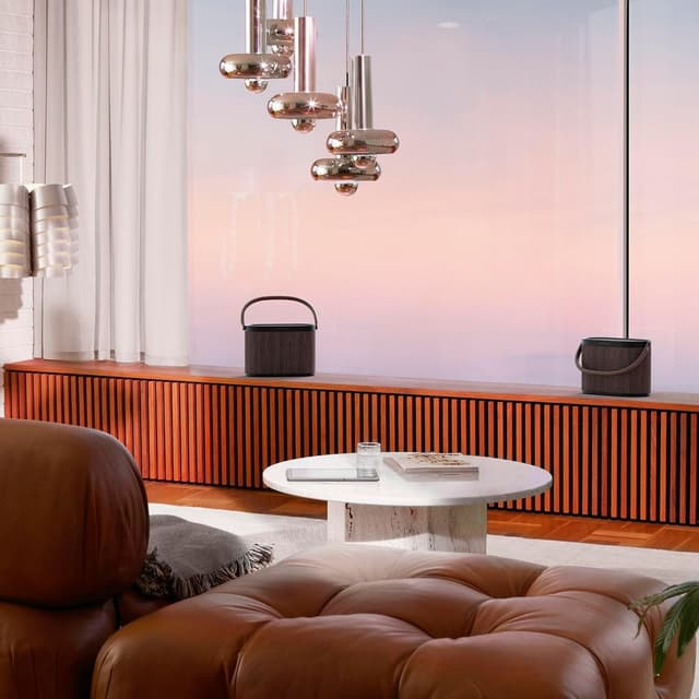 Detalle de Bang & Olufsen Beosound A5 : enceinte WiFi et Bluetooth portable modulaire, 360° (Dark Oak)