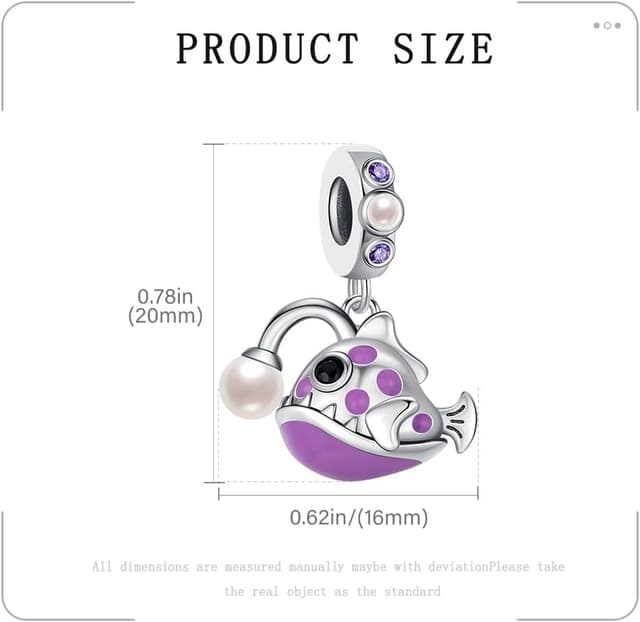 Detalle de BOIGEGU Charm-Anhänger Silber Emaille für europäischen Charms-Schmuck (Tiere/Meerestiere)